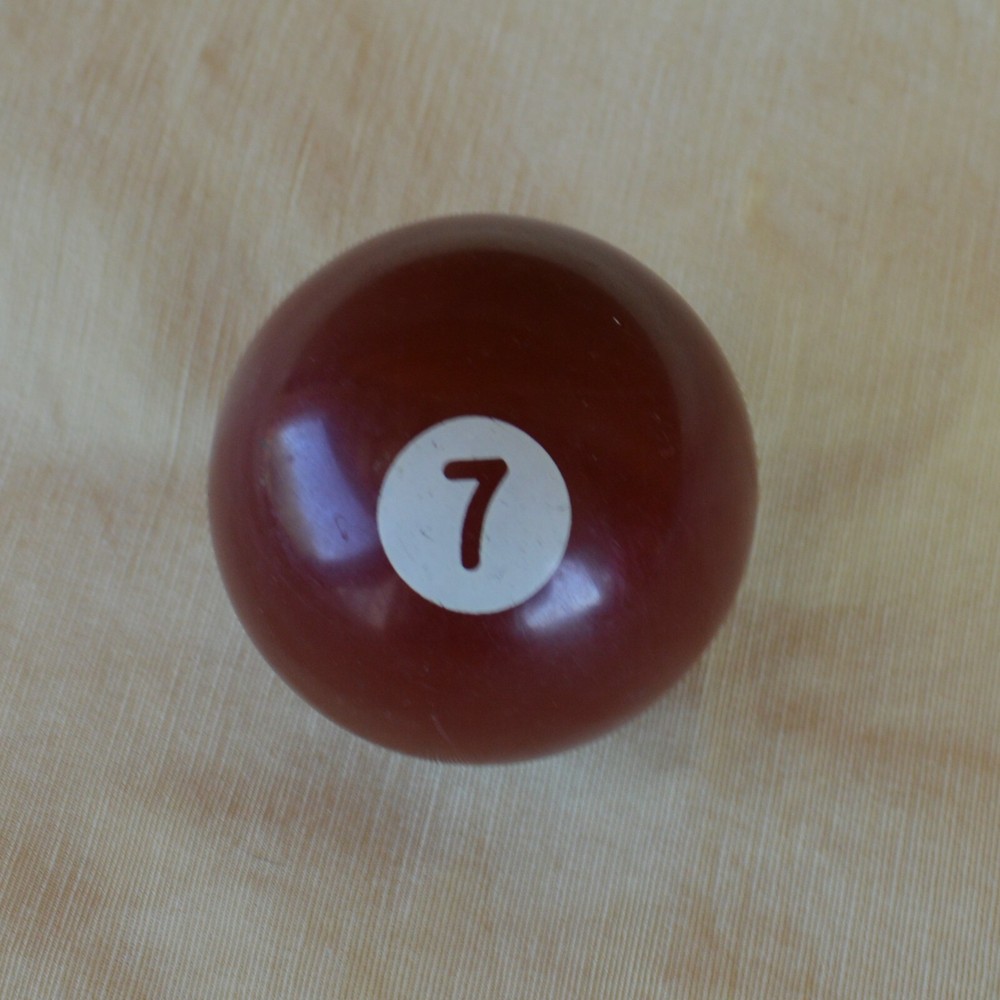 Vintage Pool Ball No. 7 Solid Maroon Replacement Re-purpose