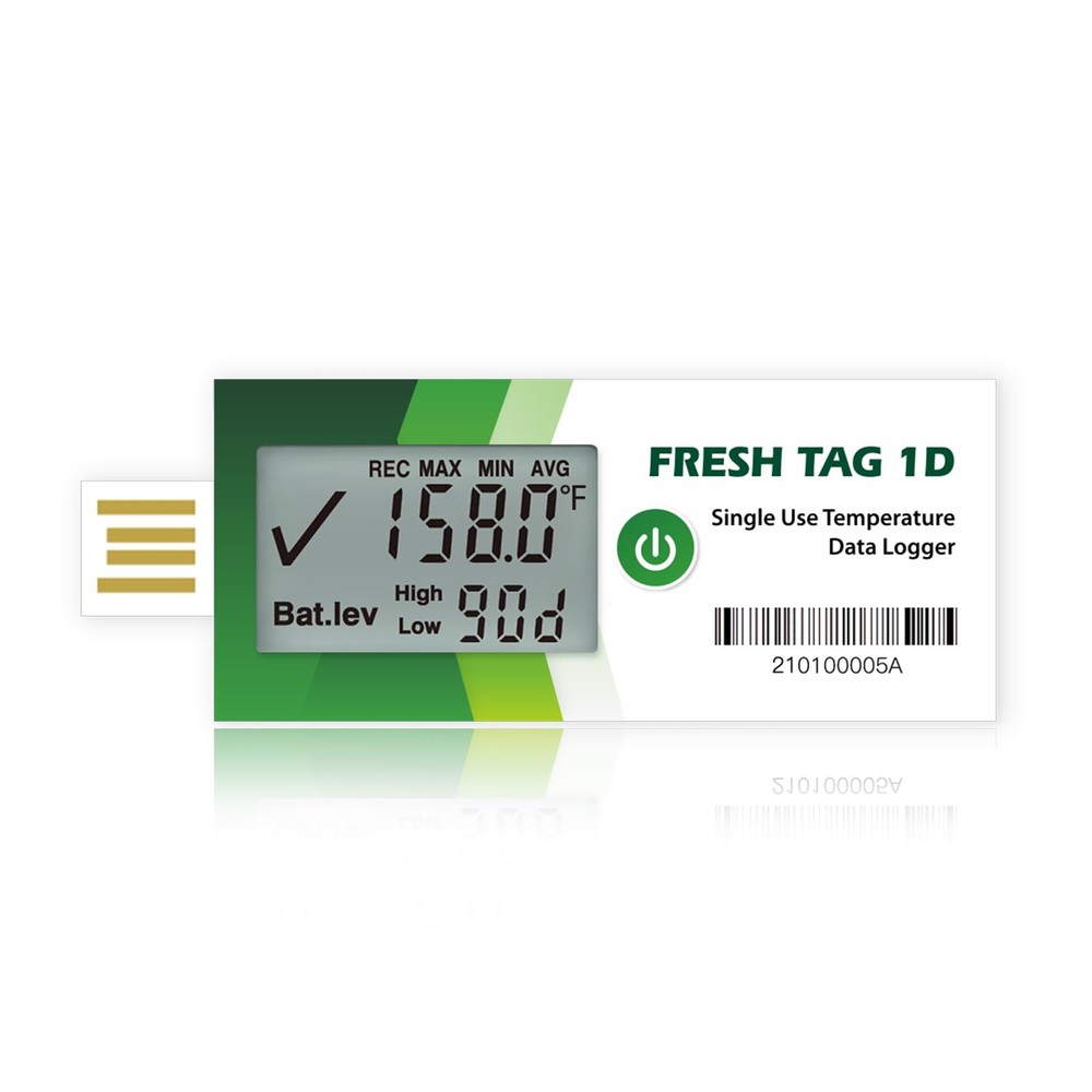 Freshliance USB Temperature Data Logger: 30000 Points, PDF/CSV Report, 30 Days