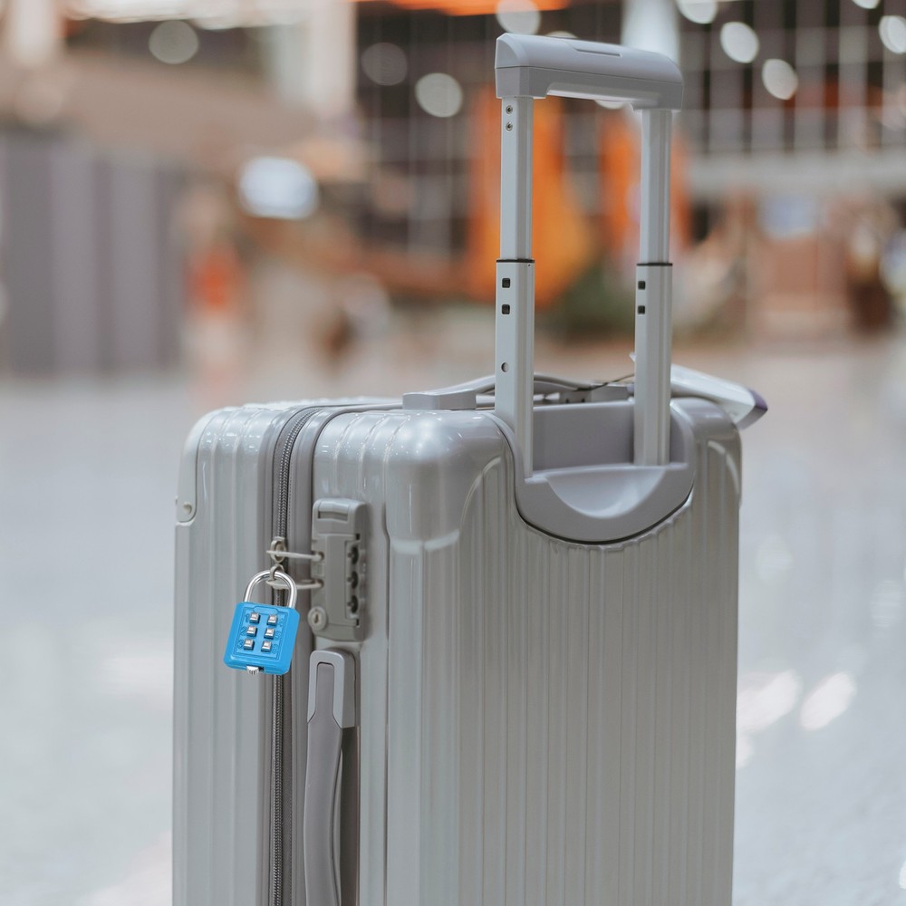 Push Button Combination Padlock 6-Digit 3-Position Lock Sky Blue