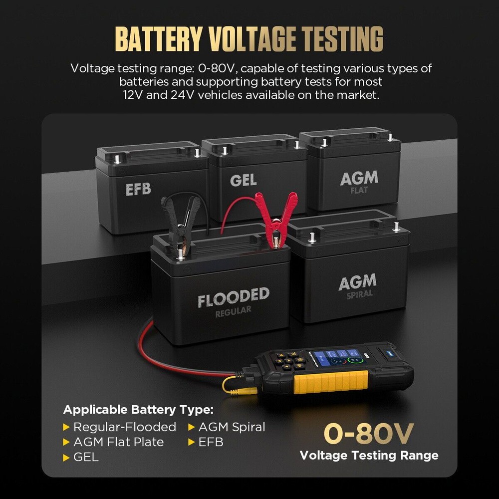 Car Battery Tester Lithium Battery Test Analyzer Leakage load With Printer 0-80V