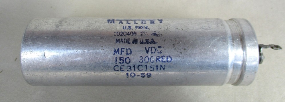 Mallory CE31C151N 150 UF 300V Electrolytic Capacitor Tested
