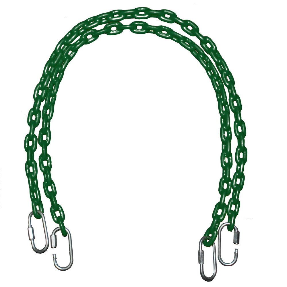 Playkids (2) 40" Fully Coated Swing Set Chains for Playground Play set - Green