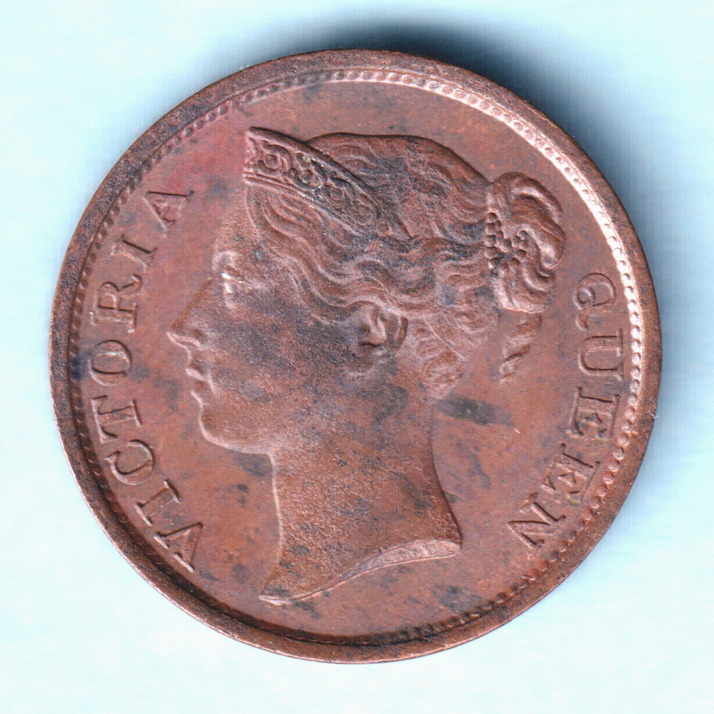 Straits Settlements. 1845 Half Cent.. UNC - Subdued Lustre