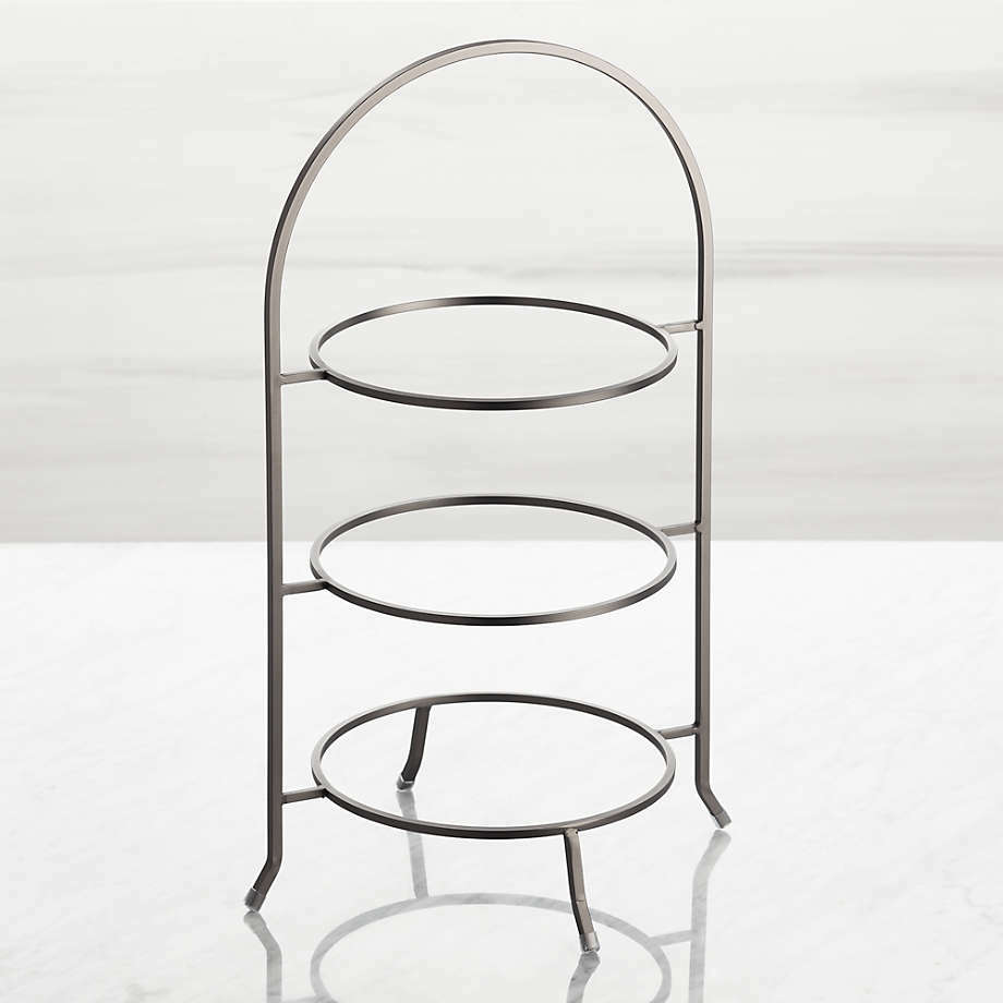3 Tier Graphite Serving Plate Stand Frame High Tea Desserts Pizza Stand
