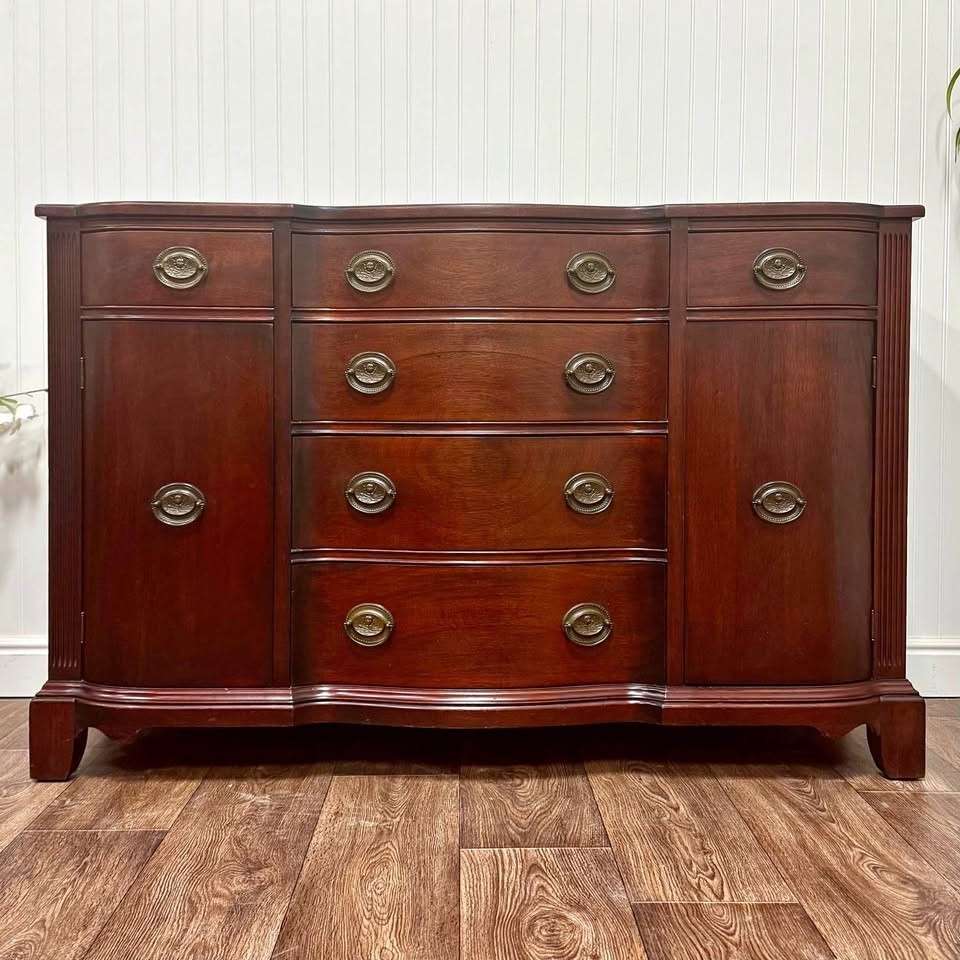 1947 Georgetown Galleries Solid Mahogany Serpentine Buffet