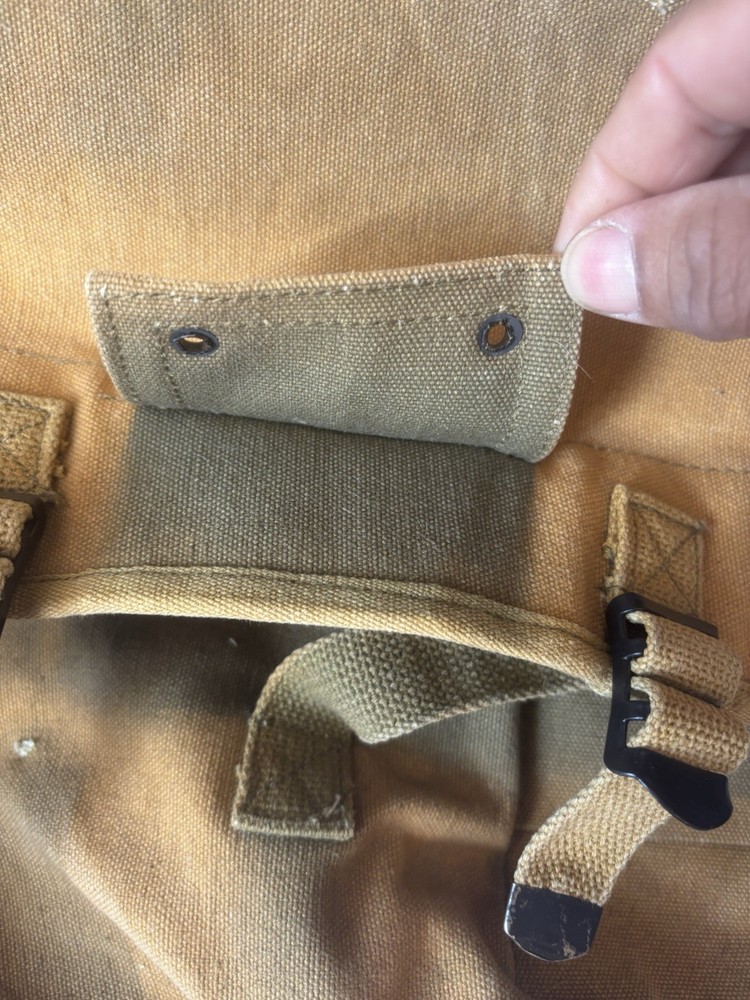 Military Style Canvas Backpack Tan/green