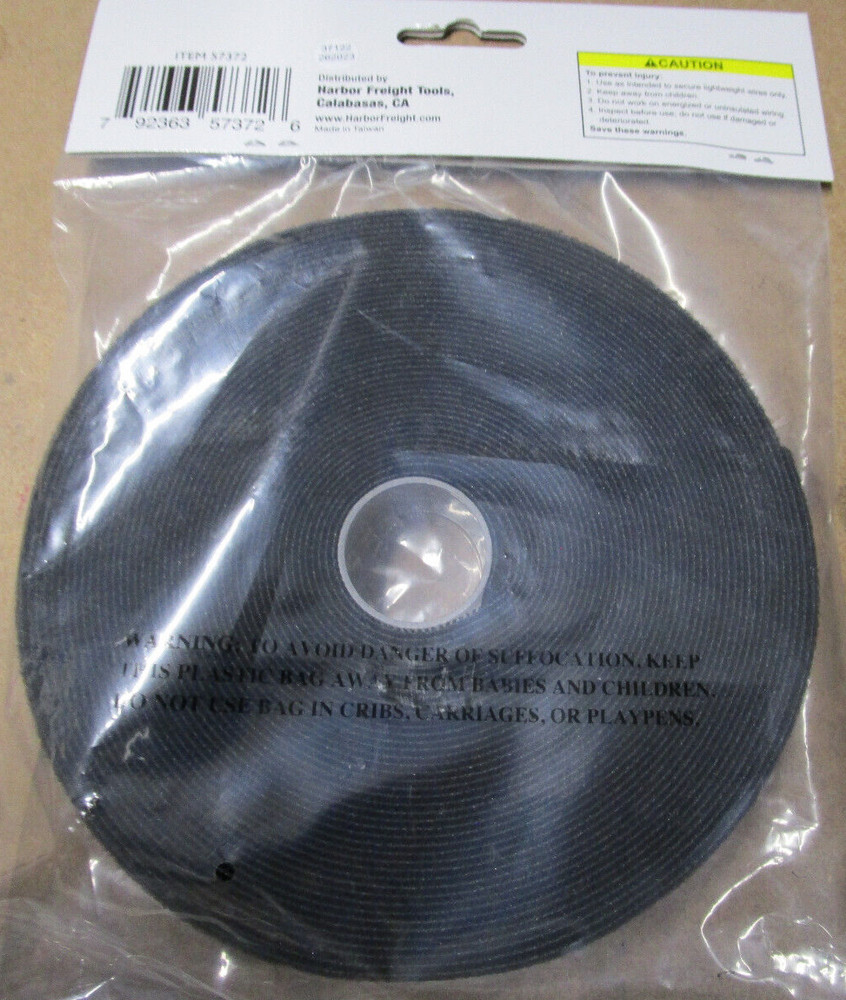 STOREHOUSE 3/4 in. x 35 ft. Black Hook and Loop Cable Strap