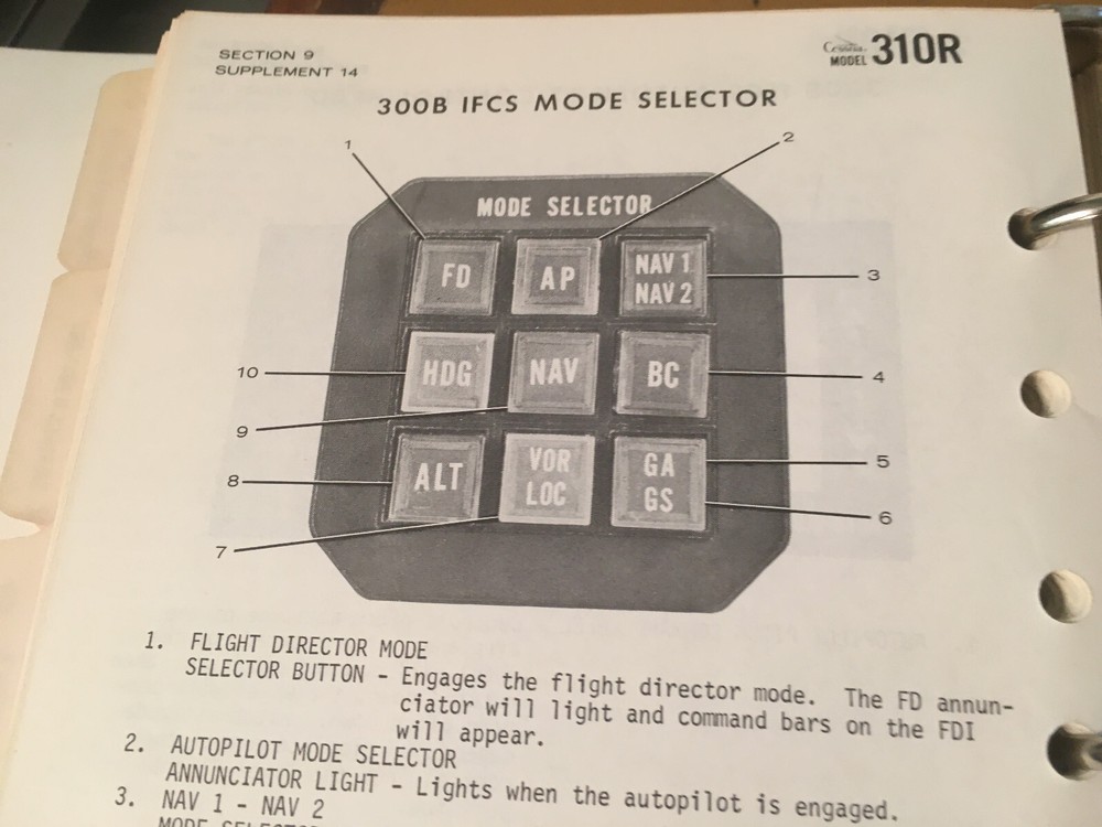 1976 Cessna 310R Pilot's Operating Handbook, POH