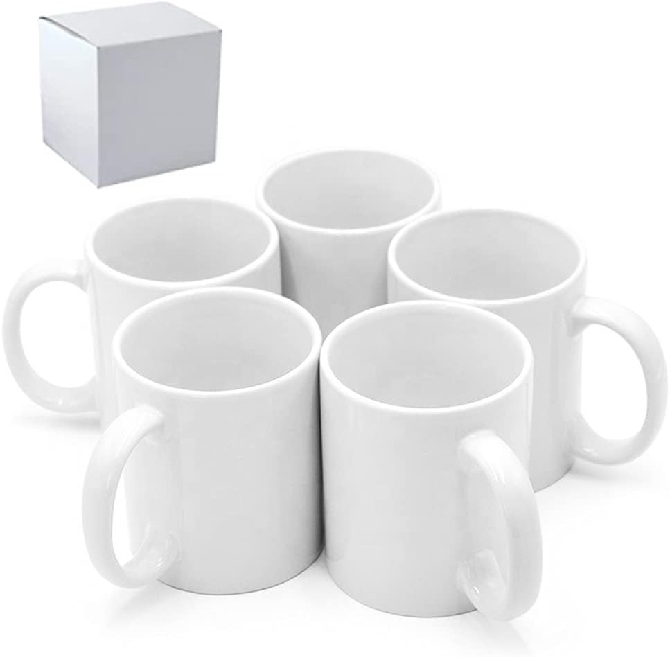 11oz White Blank Sublimation Cups - Bulk 36 Ceramic Mugs for Personalization