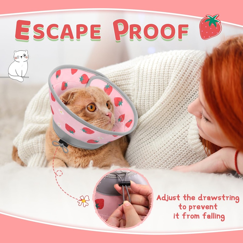 Cat Cone Collar Soft to Stop Licking, Adjustable, Foldable Lightweight Kitten...