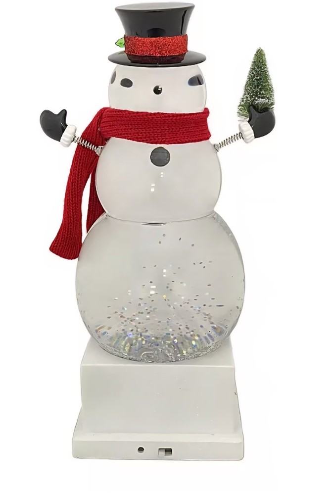 Christmas Countdown Snowman Light Up Glittering Snow Globe