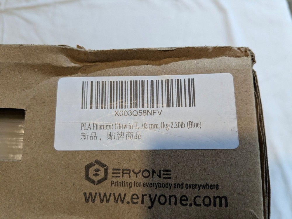 Eryone Glow Blue Pla 3D Printer Filament 1.75mm Diameter