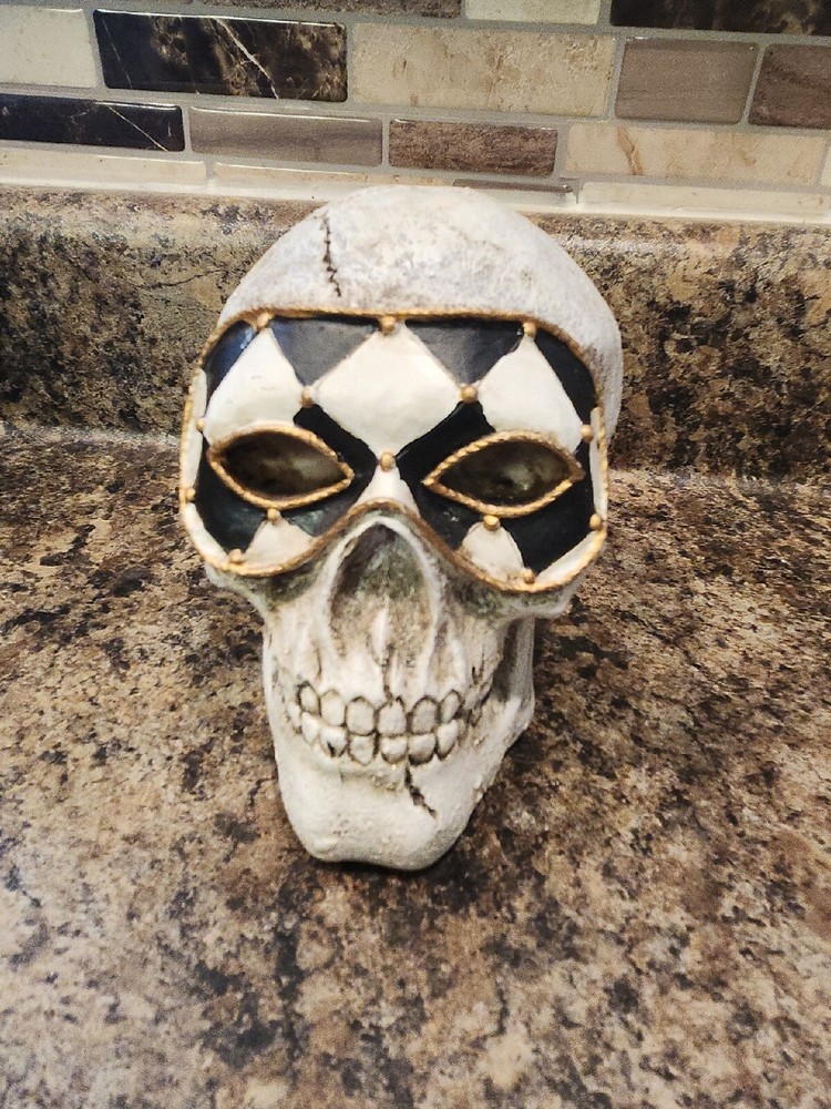 Skull with Masquerade Eye Mask.