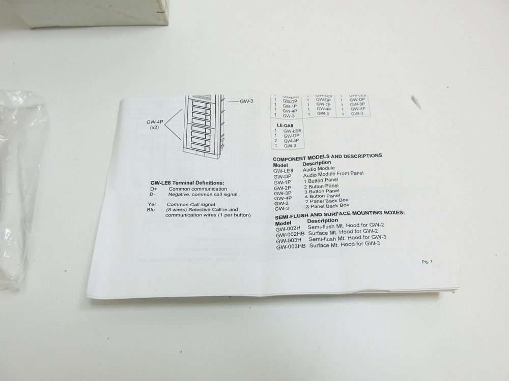 AIPHONE AUDIO MODULE FOR LE-G PANEL SETS MODEL GW-LE8
