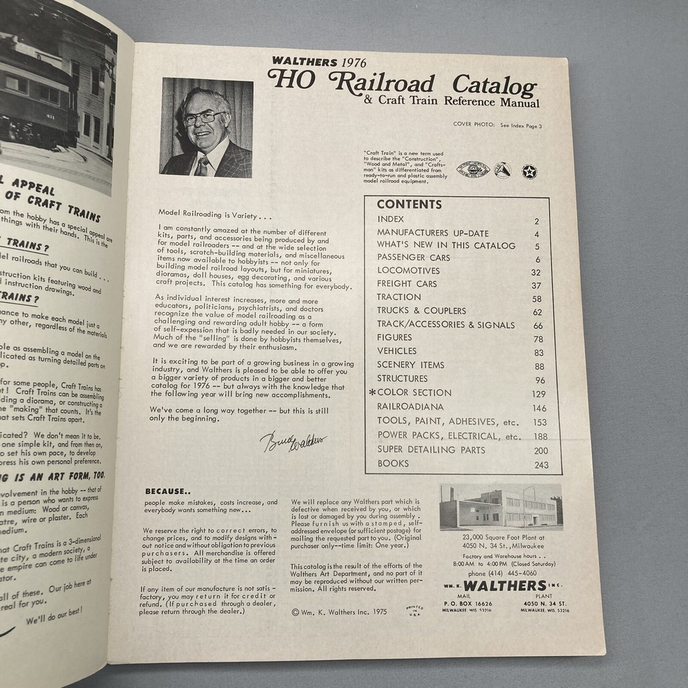 Walthers HO Scale Model Railroad Catalog 1976 Craft Train Reference Manual