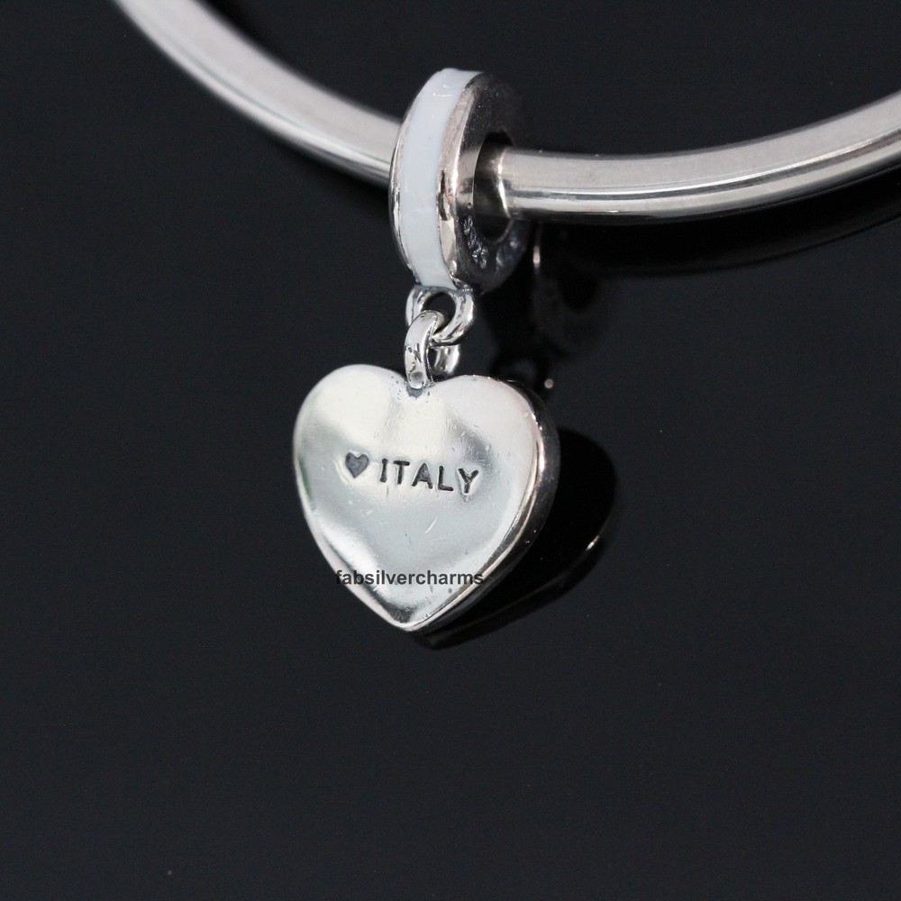 Authentic Pandora Italy Flag Heart Charm