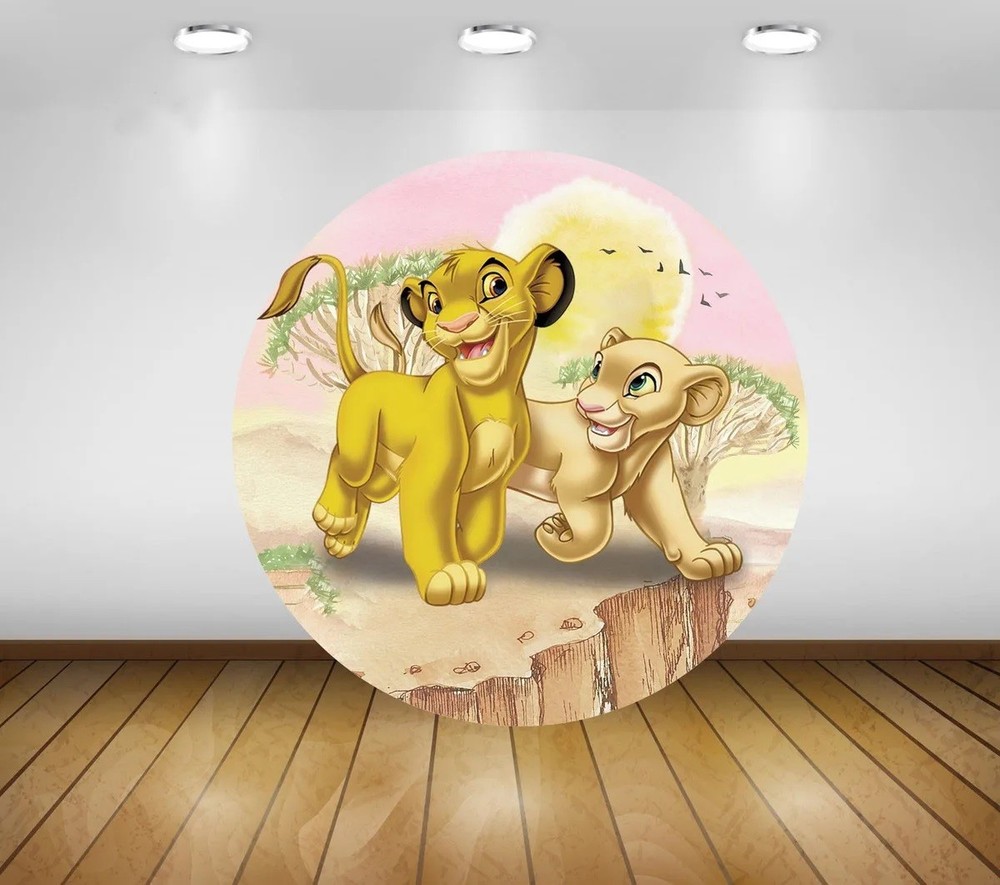 Round Panel The Lion King Simba Backdrop Birthday Party background Decorations