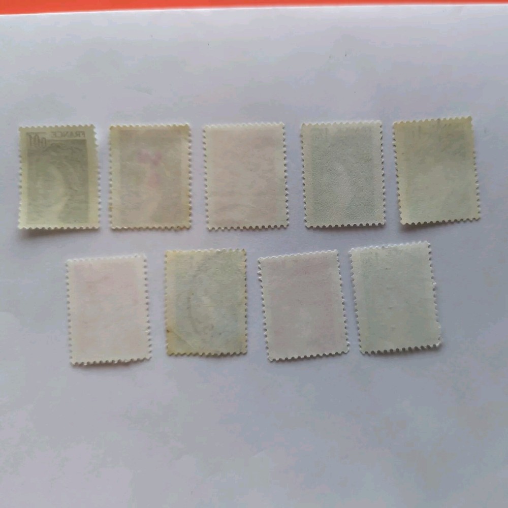 9 French Stamps Various Values. 19F