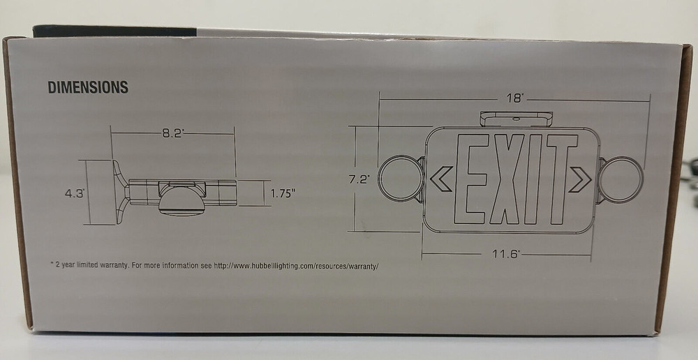 HUBBELL LIGHTING COMPASS CC SERIES COMBINATION LED EXIT/EMERGENCY LIGHT CCR