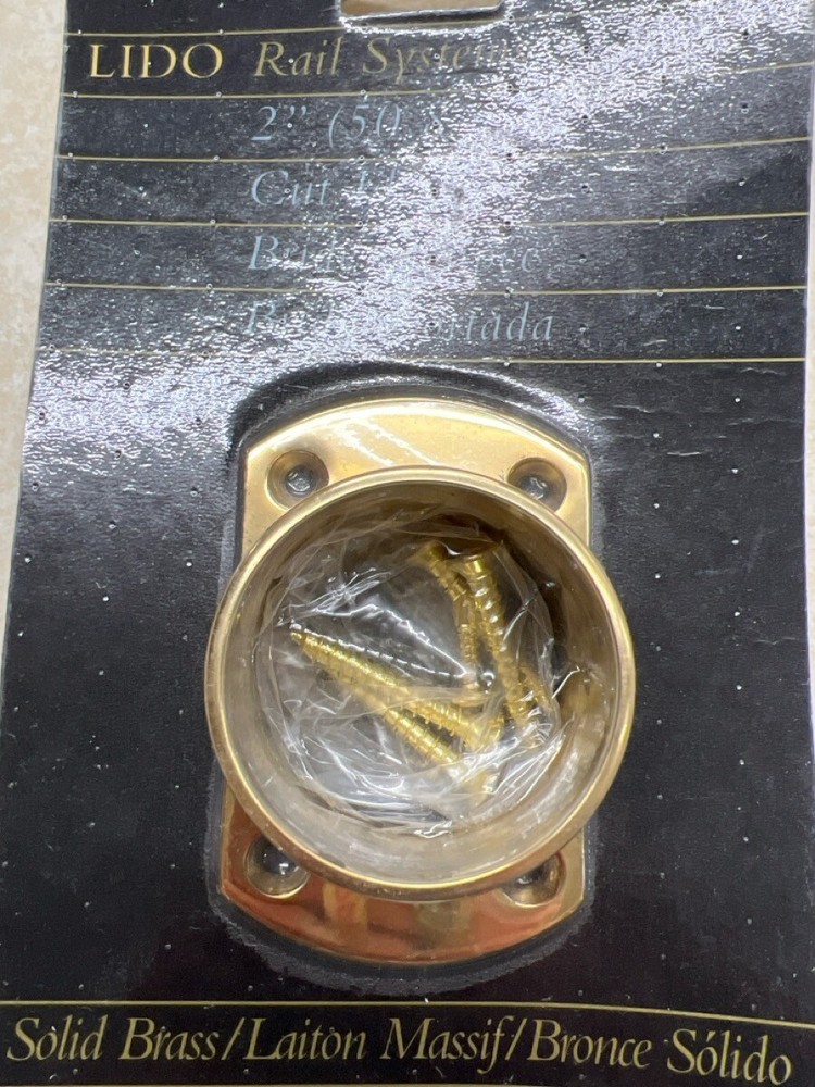 LIDO RAIL SYSTEM 2" CUT FLANGE BRIDE COUPEE SOLID BRASS 531/2 - NEW (WBP010198)