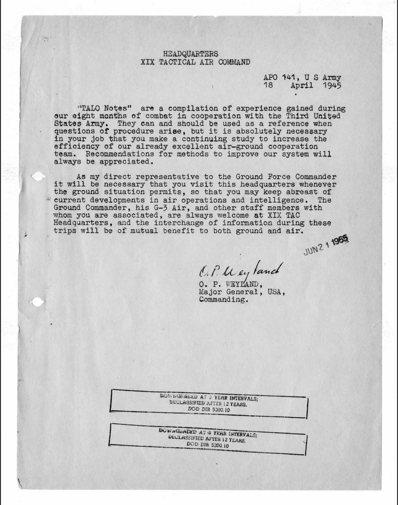 53 Page 1945 Third Army XIX Tactical Air Command TALO Notes History on Data CD