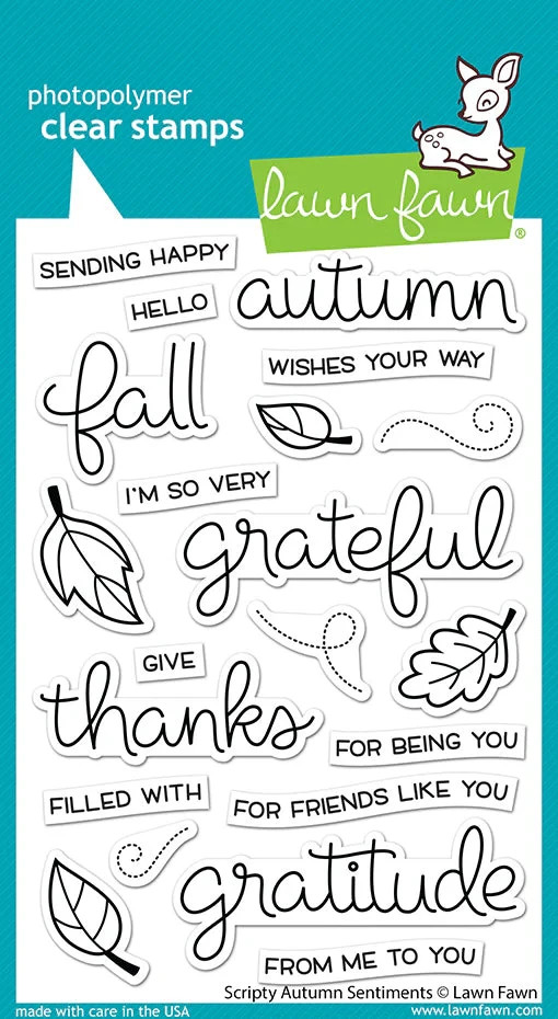 Lawn Fawn Clear Stamp Set Scripty Autumn Sentiments