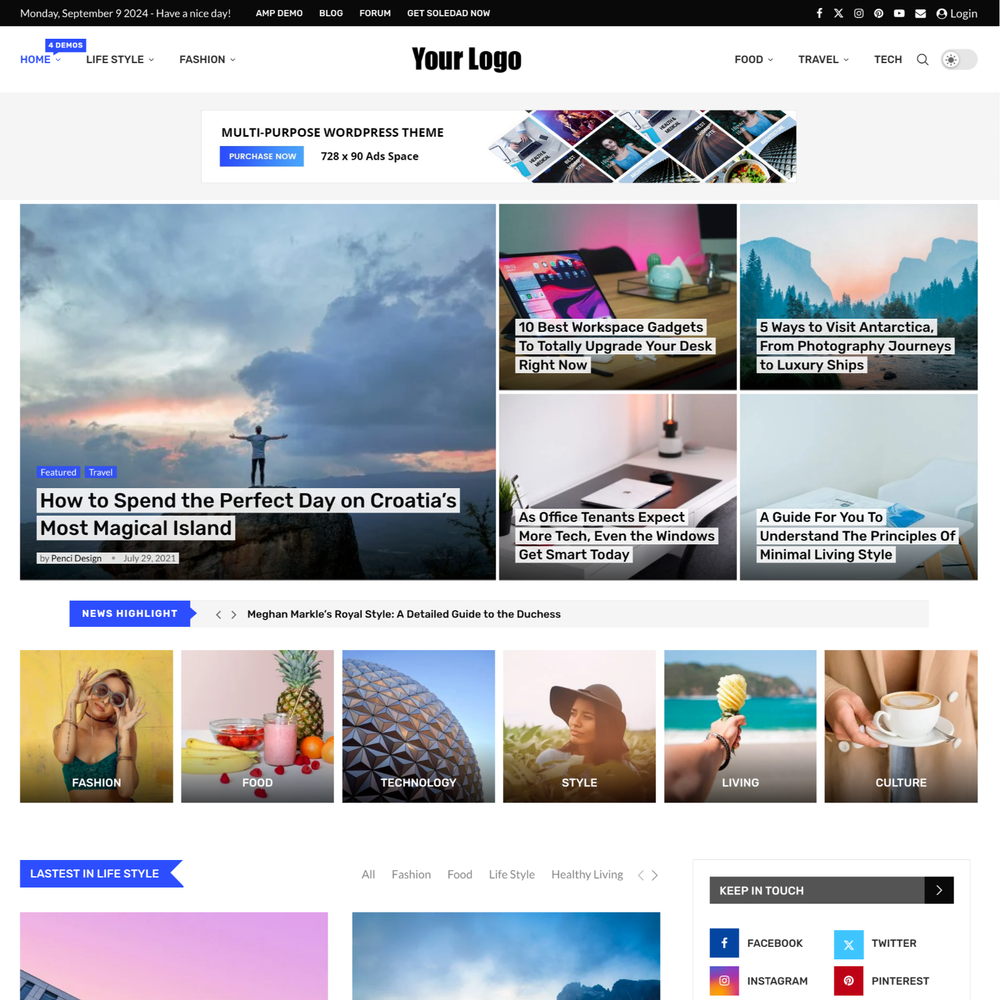 Magazine Website Design with Free VPS Web Hosting and Installation