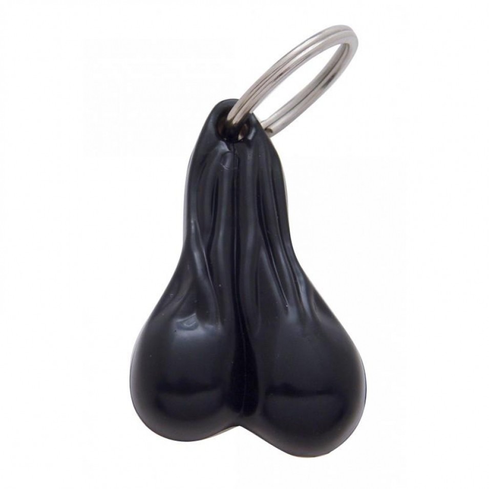 2 1/2" Small Ball Novelty Key Chain - Black