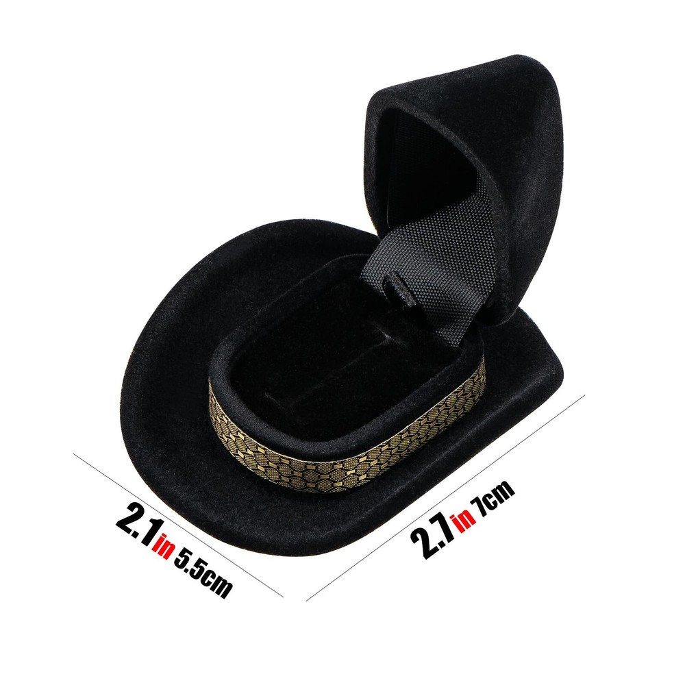 Proposal Ring Box Cowboy Hat Jewelry Box Creative Ring Box Small Ring Case fo...