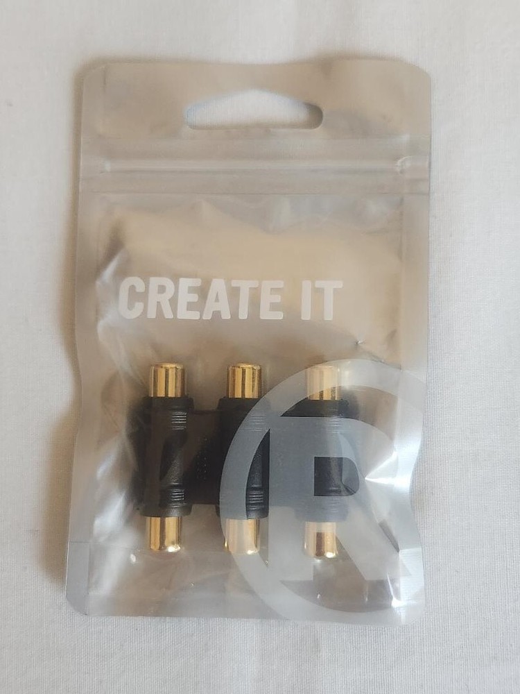 gold plated triple phono plug coupler