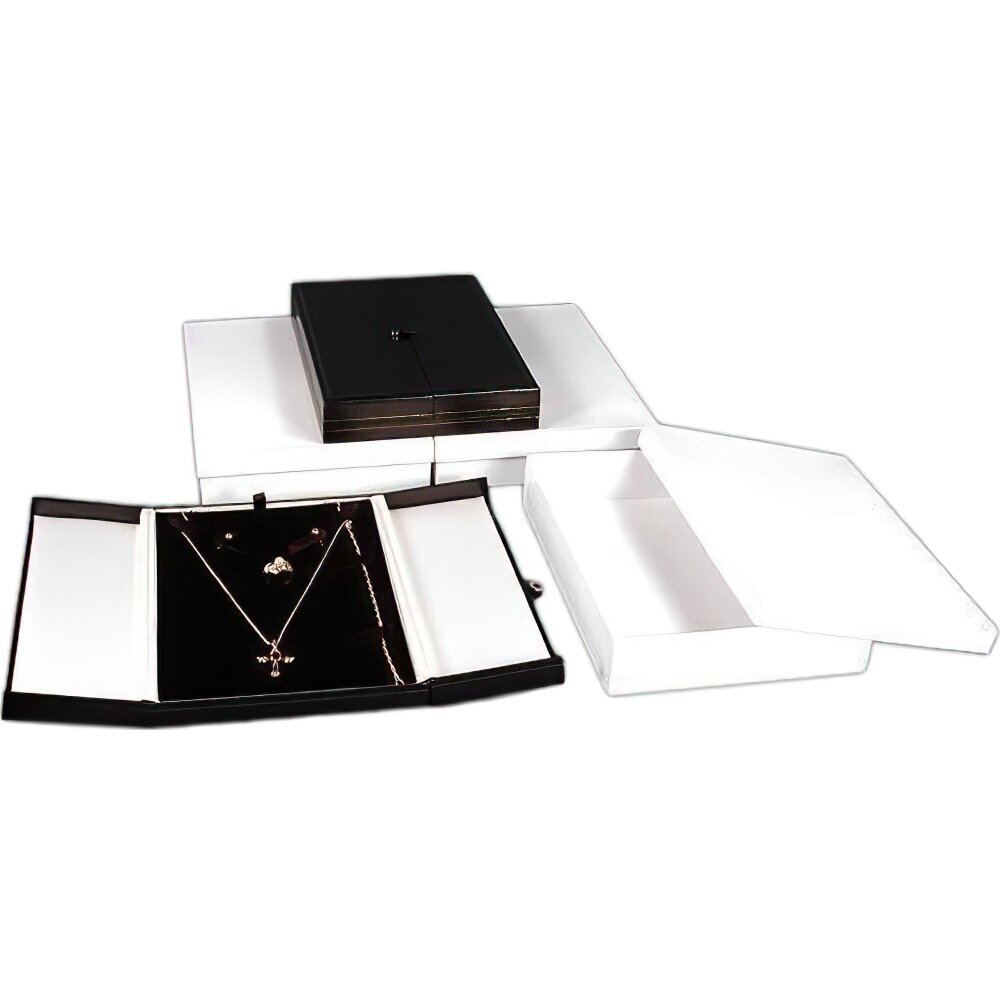3 Black Jewelry Combination Snap Lid Gift Boxes