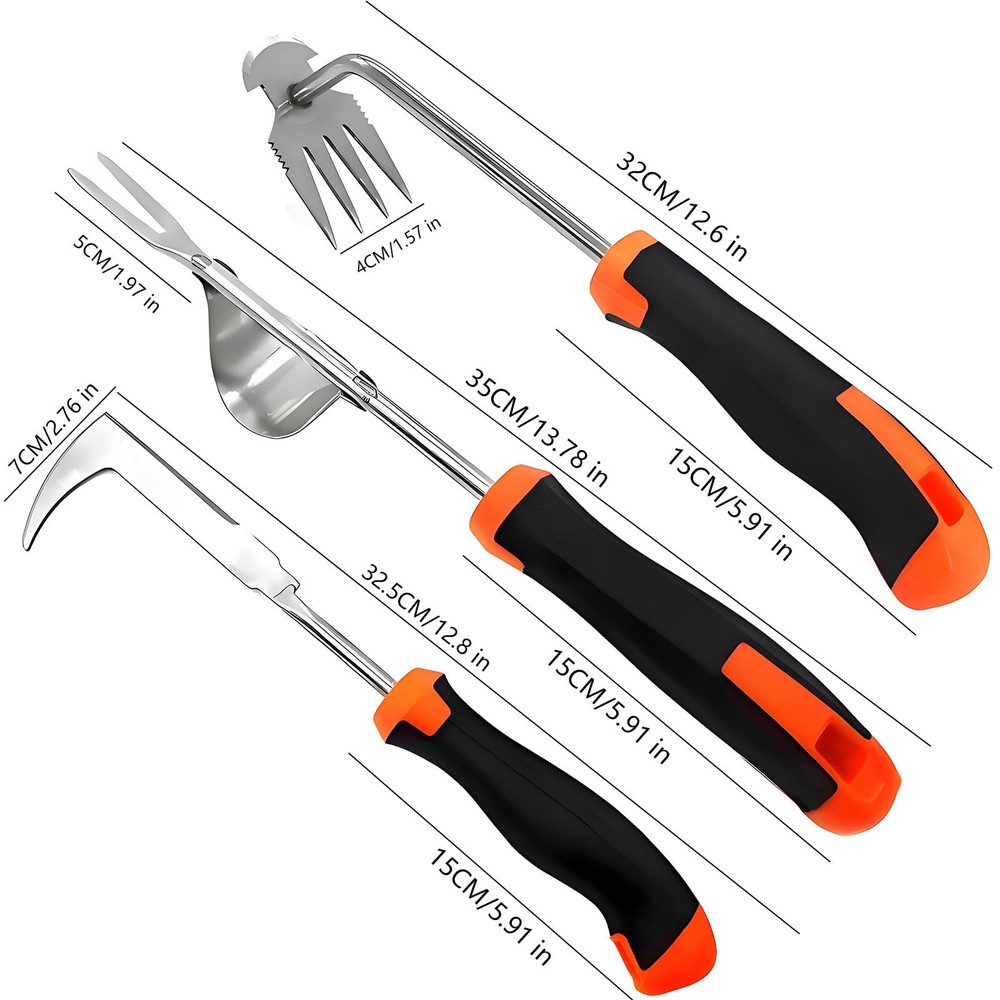 Weed Puller Tool, 3 Pack Hand Weeder Tool, Stainless Steel Dandelion Remover ...