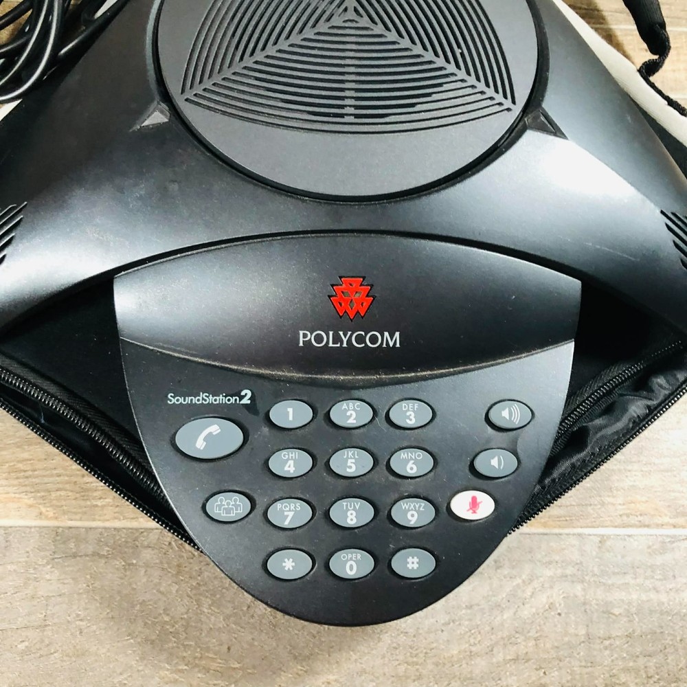 Polycom Soundstation 2 Basic Non Expandable Conference Phone Wall Plug Carry Bag