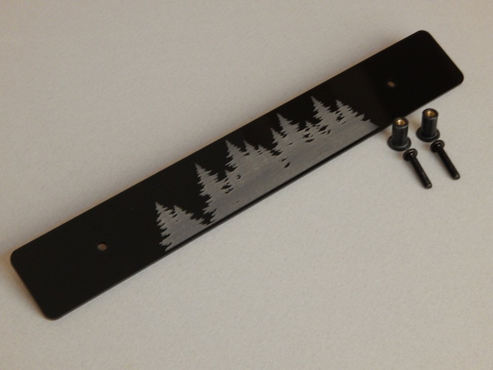 Black Front License Plate Delete Engraved with TREES image 2015 - 2021 WRX / STI