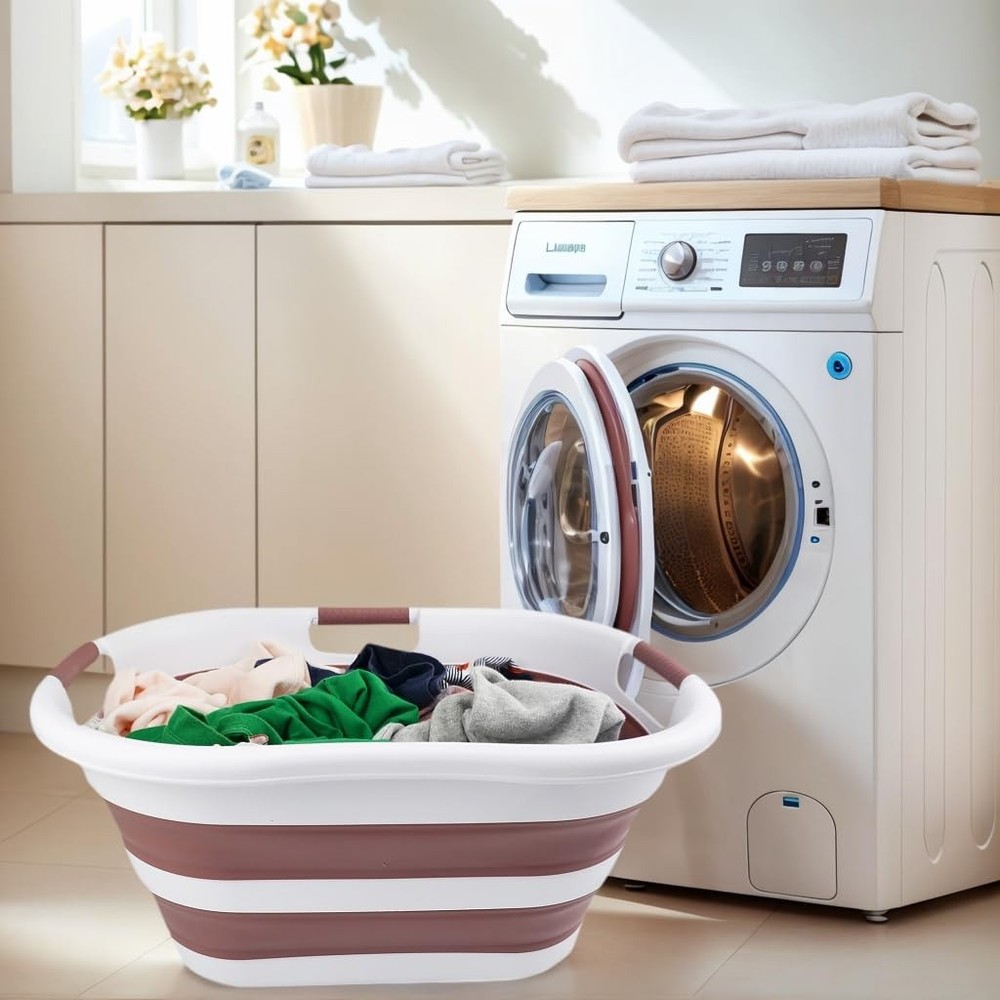 40L (10.5 gallon) Collapsible Plastic Laundry Basket - Foldable Pop Up Storag...