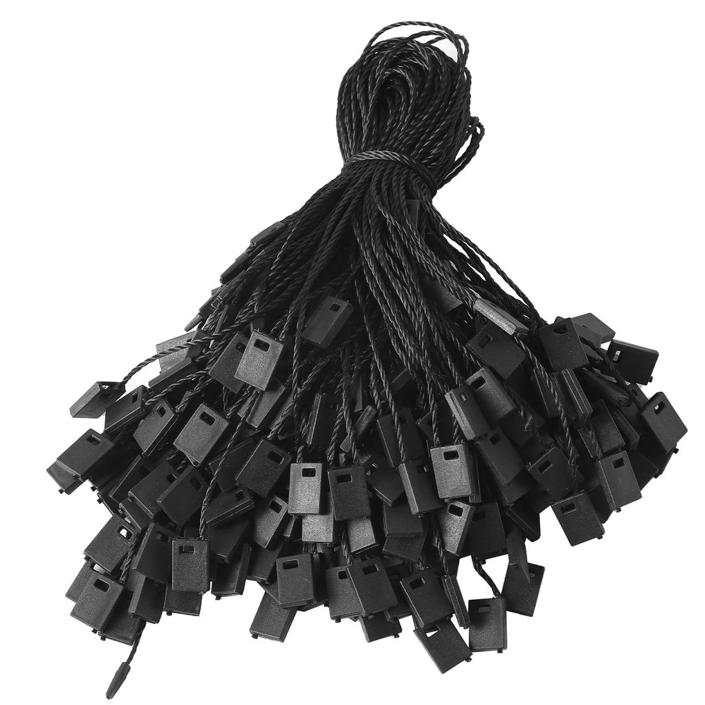 7" Black Hang Tag String Snap Lock Pin Loop Fastener for Craft Making, 1000Pcs