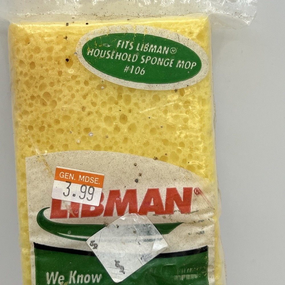 Libman 02003 Sponge Mop Refill • Fits Model 106 • Cellulose Sponge Head OEM Part