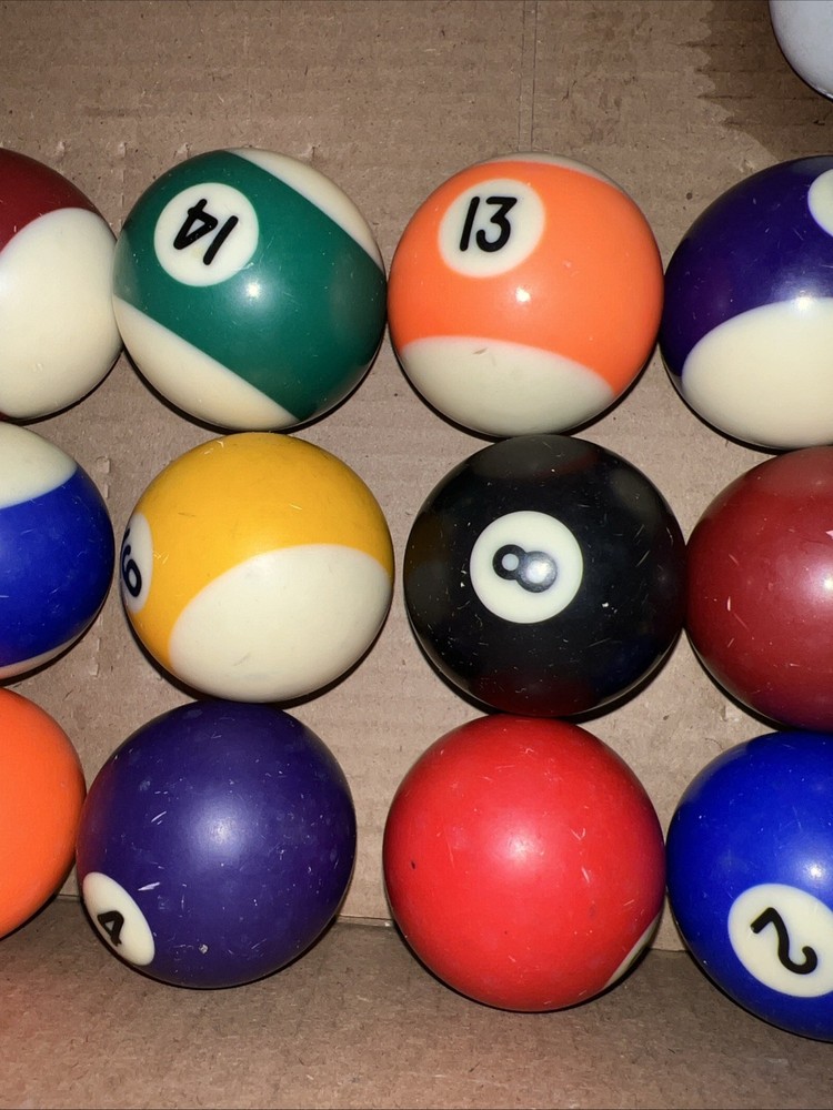 Vintage Billiard Pool Ball Set Complete 16 Ball Set