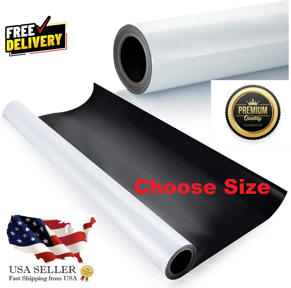 Blank Magnet Sheet Roll (Choose Size) Printable White Vinyl Flexible 0.30Mil