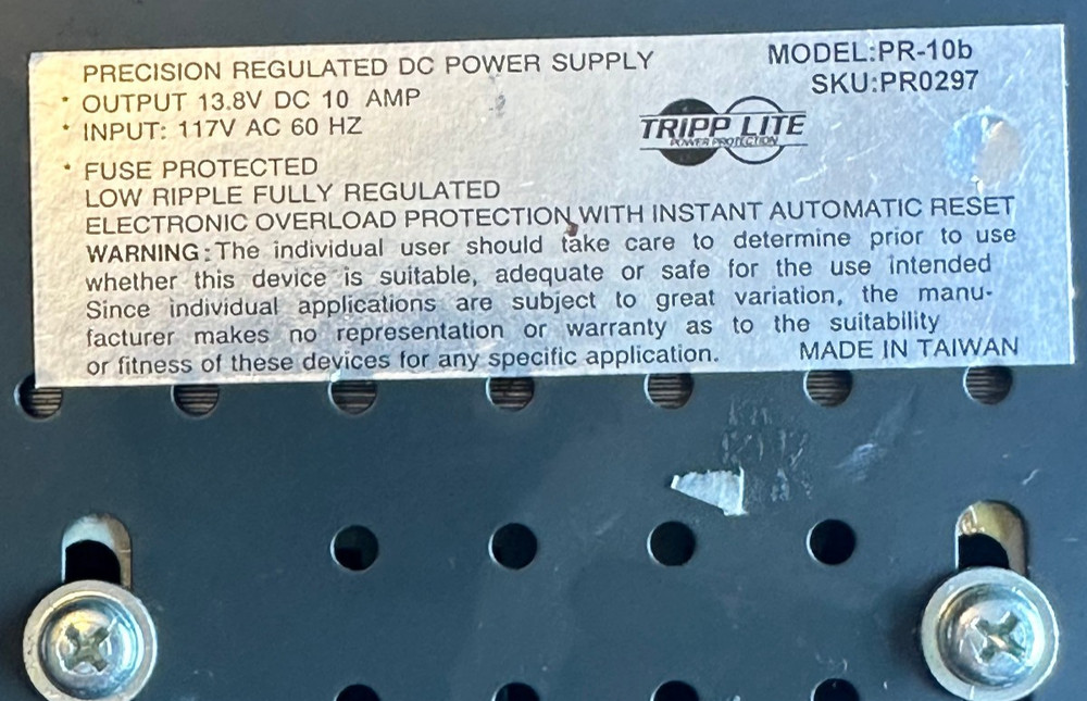 Tripp-Lite PR-10 precision regulated DC power supply
