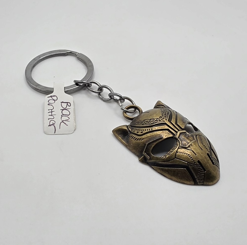 Black Panther Metal Keychain