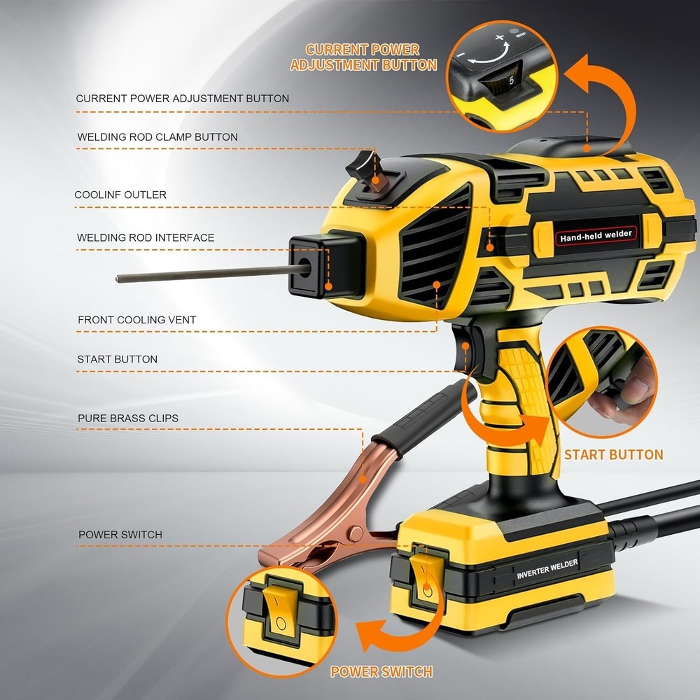 Portable 110V Handheld Welding Machine with IGBT Inverter & 5 Variable Settings