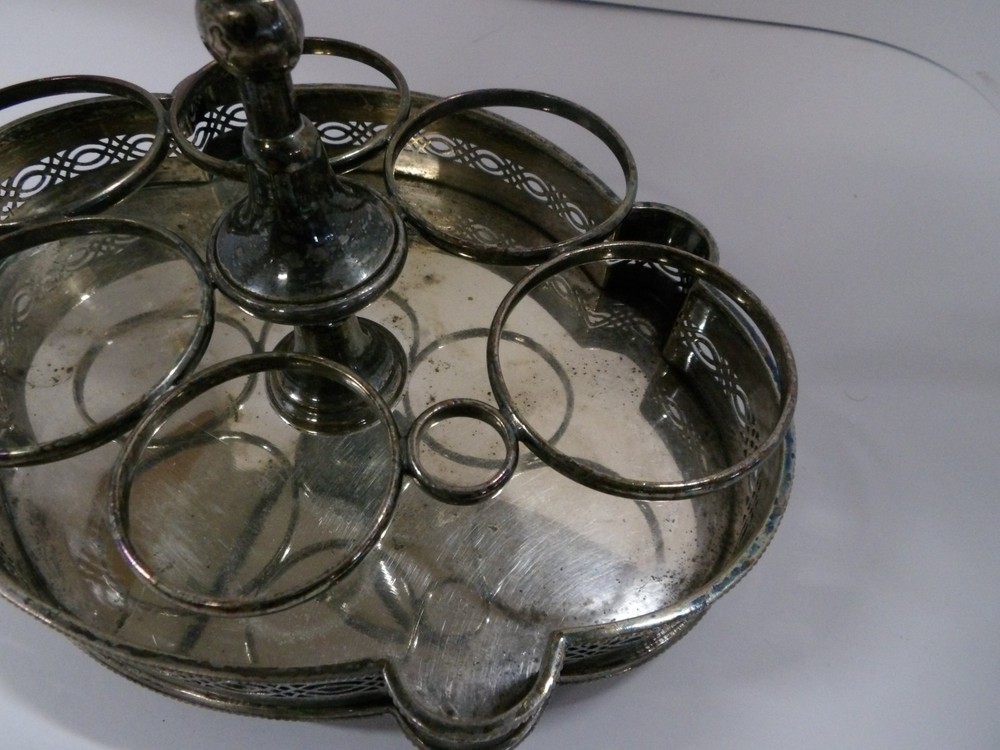 Vintage Silverplate Cruet Holder Stand
