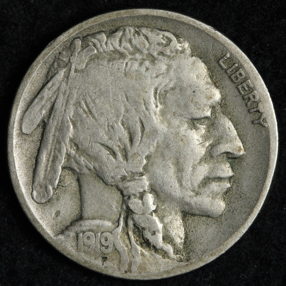 1919-D Buffalo Nickel VF E215 KMN