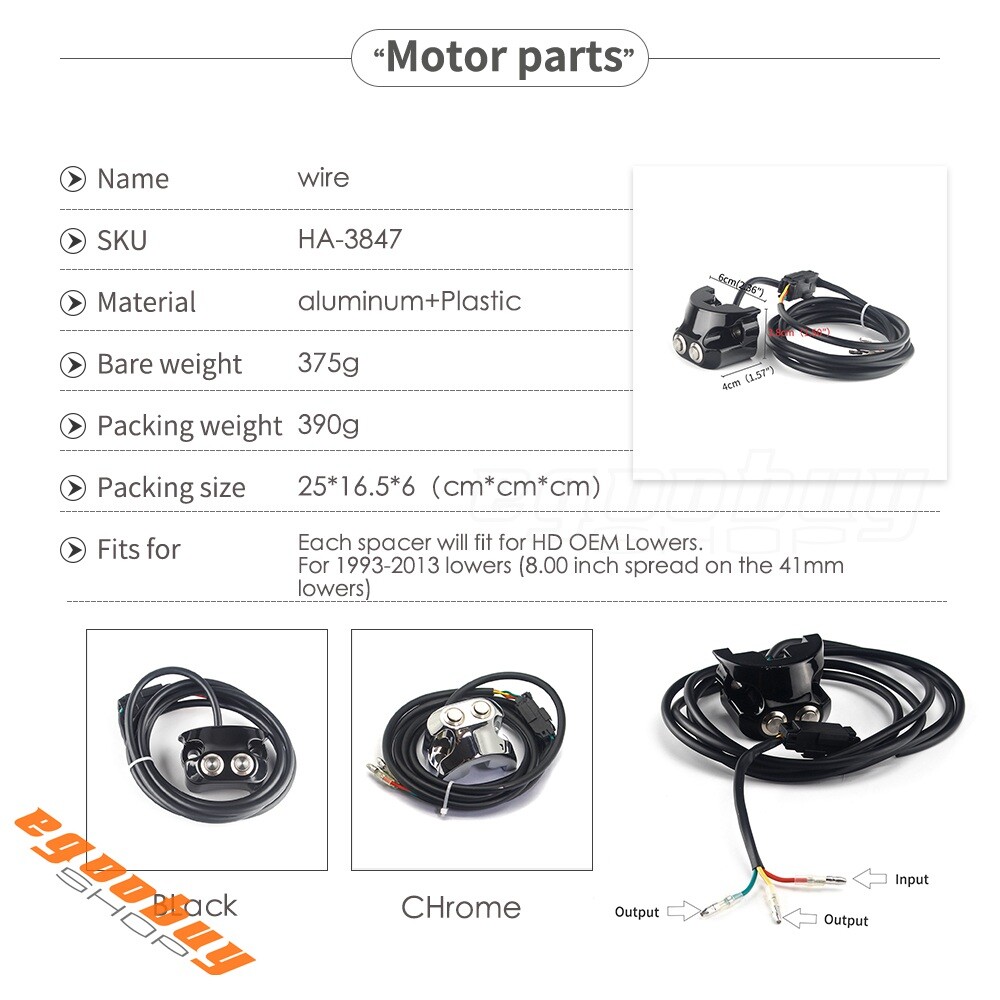 1" Handlebar Mounted Air Ride Switch Controller 3 Wire For Harley Dyna V-Rod
