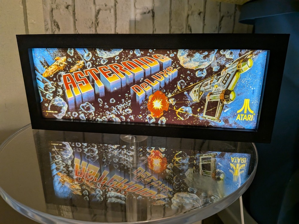 Asteroids Deluxe Arcade Marquee Backlit Sign Display