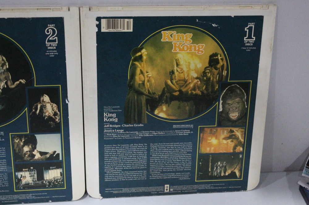 1983 CED SELECTVISION VIDEODISC Paramount Cult Classic King Kong 2 Disc Set