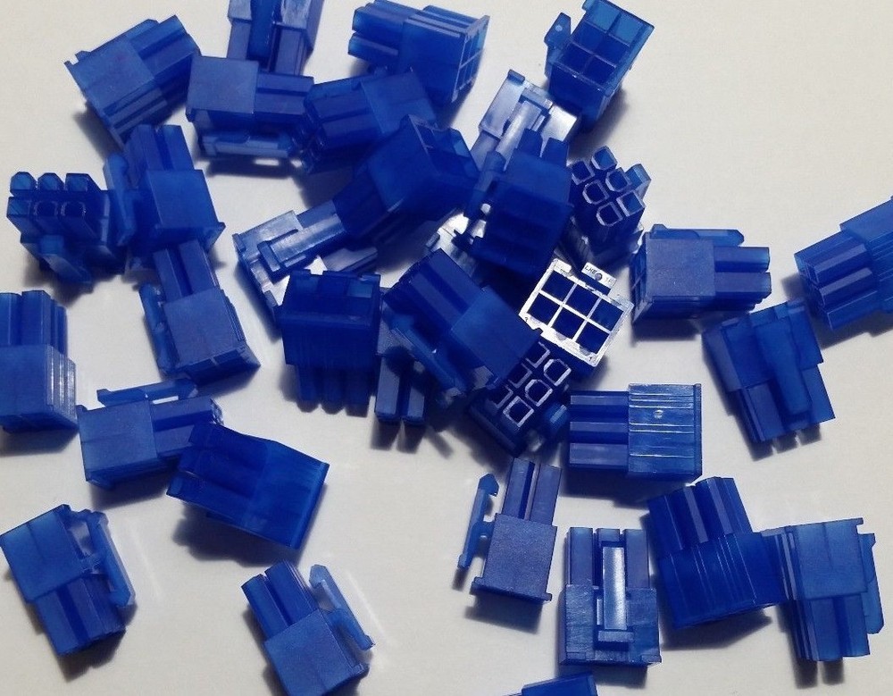 6-pin BLUE Female ATX connector (multiple quantities) for PCI-E/extension cable