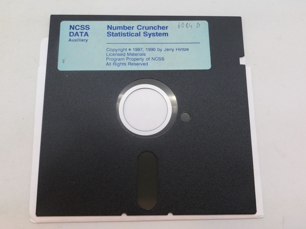 5.25" Floppy Disks NUMBER CRUNCHER STATISTICAL SYSTEM 1990 Com Software