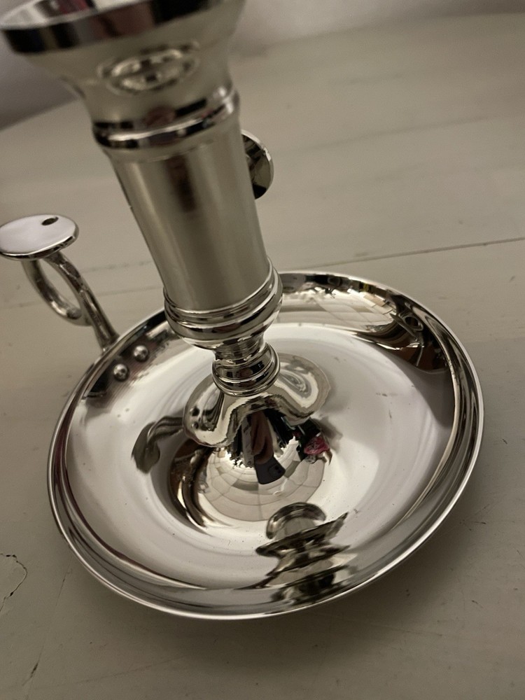 Silver Chamber Candlestick And Snuffer New